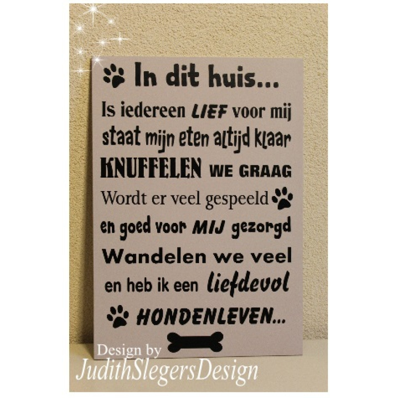 Tekstbord Hondenleven